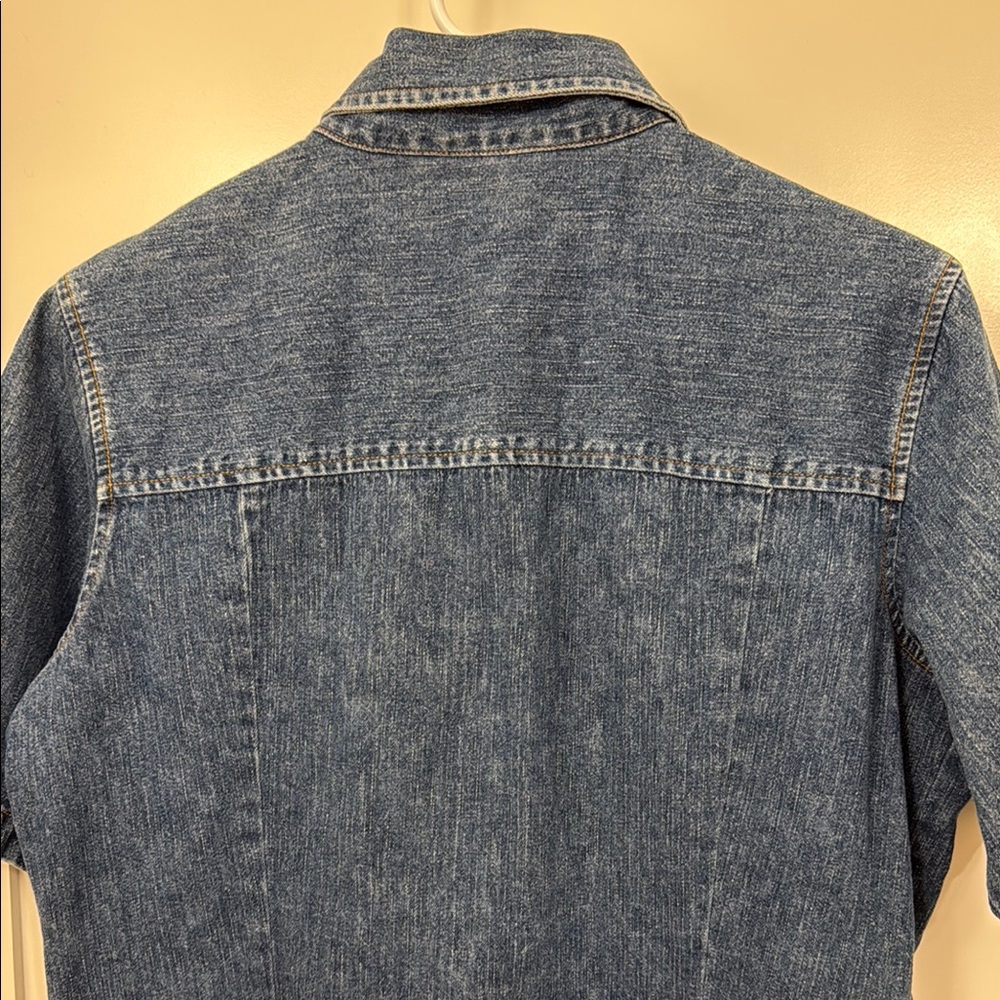 LAURA ASHLEY vintage Denim Blue Short Shirt - Picture 8 of 10